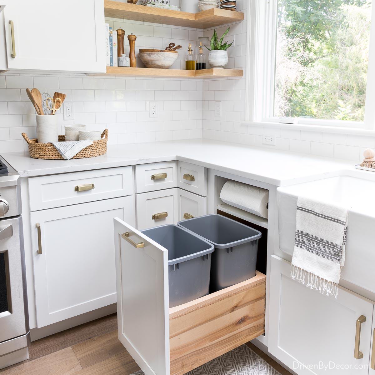 Utilize hidden storage solutions for a clutter-free eat-in kitchen