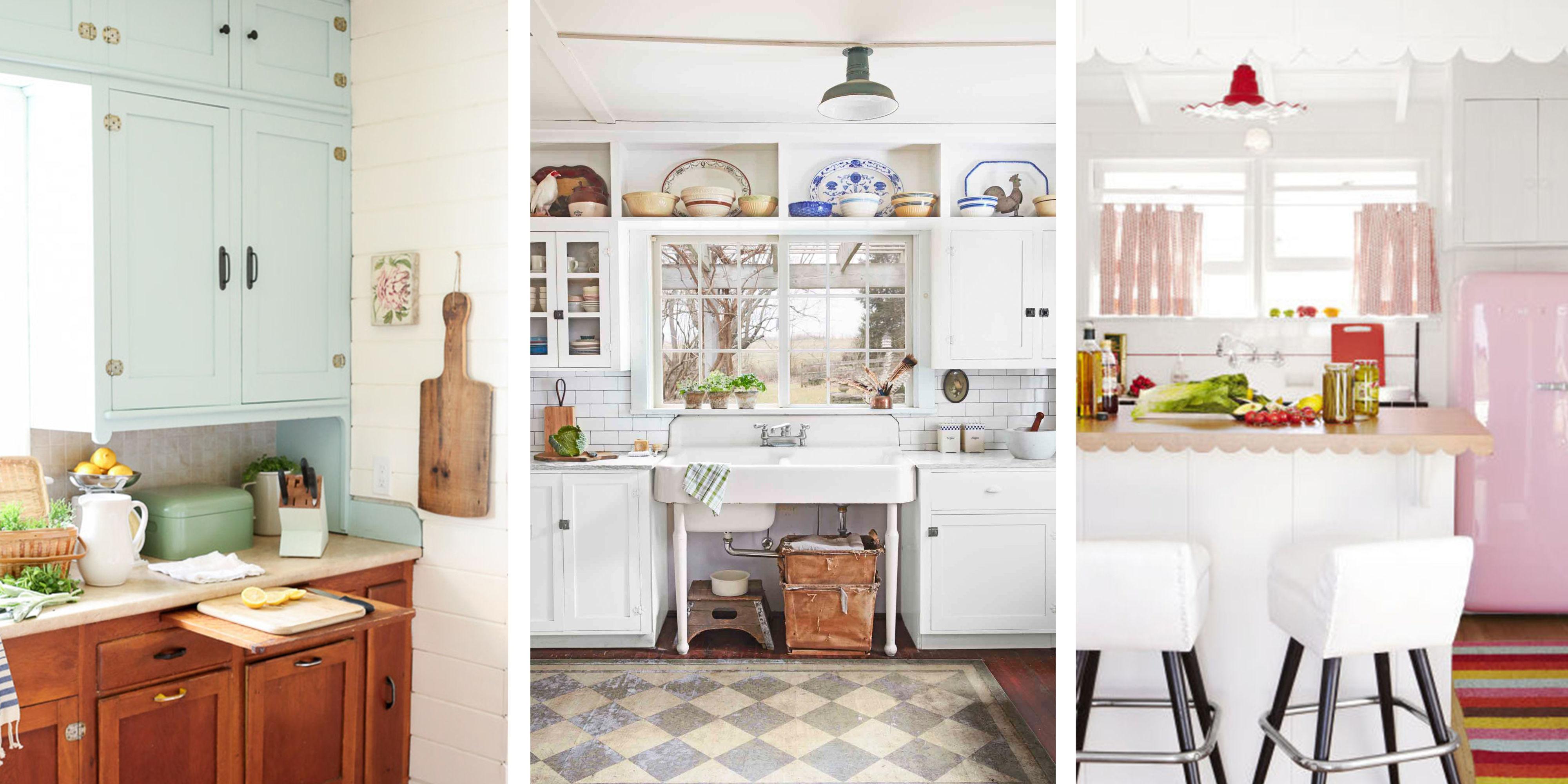 Vintage elements: Infuse character with retro appliances and rustic details in your kitchen