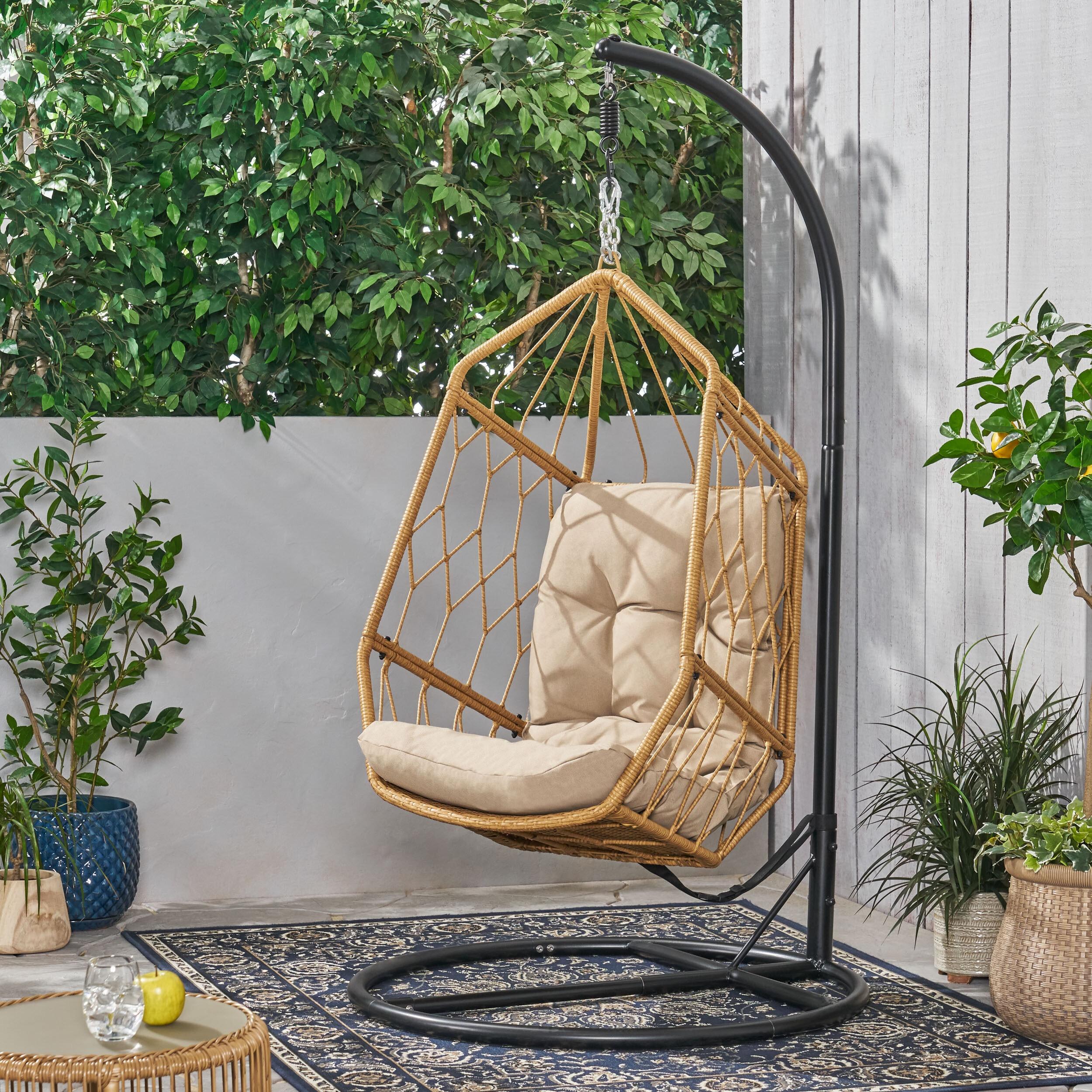 Add a hammock chair for relaxation and fun on your screened porch