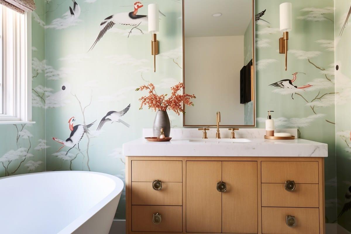 Bold ⁢bathroom wallpaper adds personality‍ and charm to any space