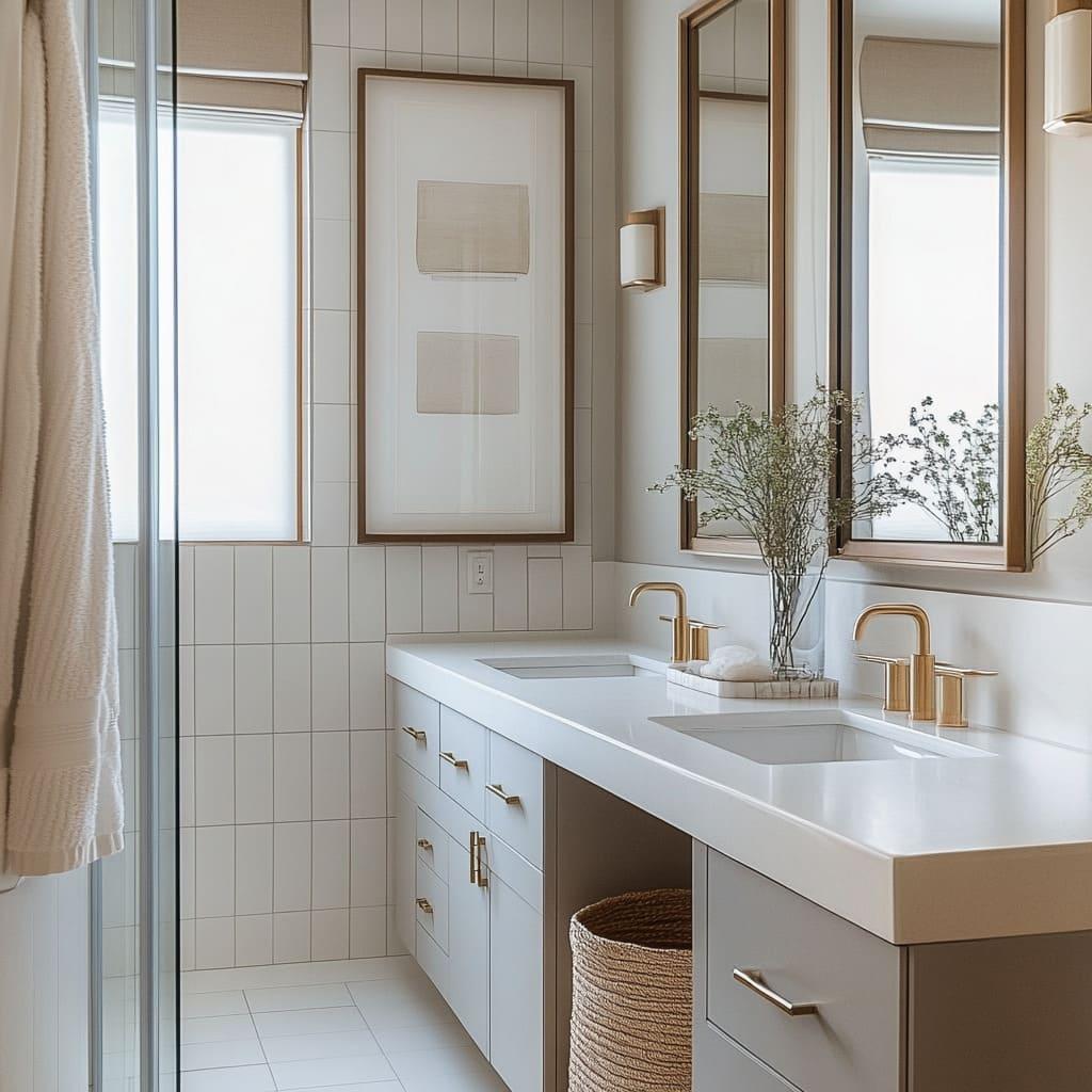 Use mirrored surfaces to ‌reflect light in a narrow ⁢bathroom