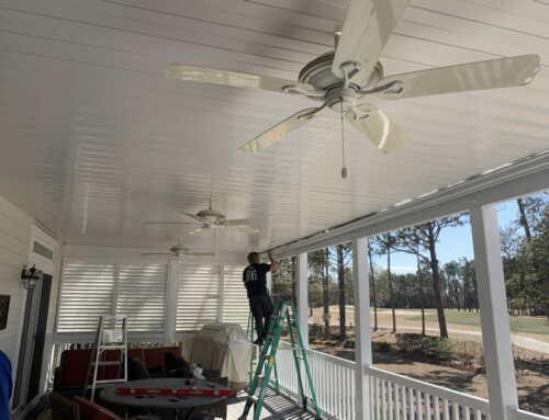 Install a ceiling fan for cool breezes on your screened porch