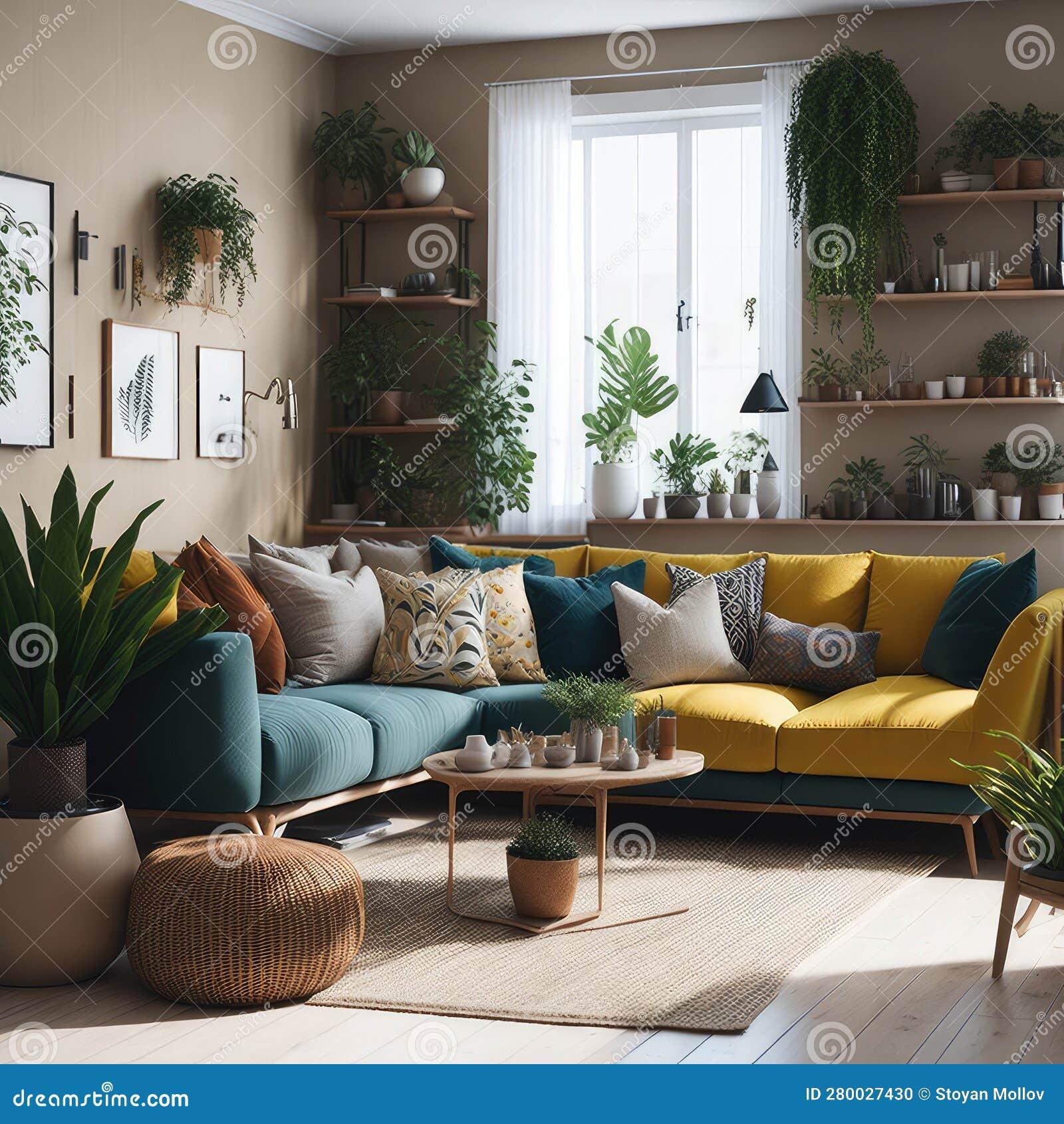 Design a cozy corner⁤ with lush greenery ⁢for your Earthy Living Room