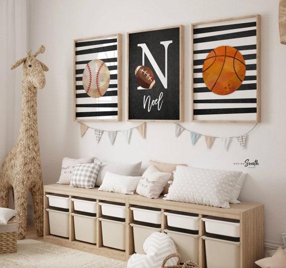 Sports-themed boy nursery with​ mini ⁢jerseys and playful accents