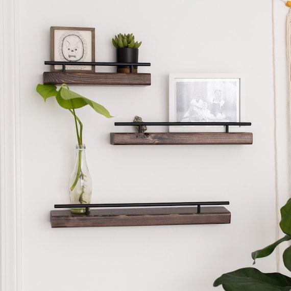 Install floating shelves to utilize vertical space in your narrow bathroom