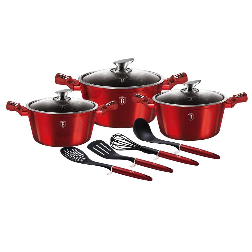 Burgundy Cookware Set: Enhance your kitchen with elegant pots​ and pans