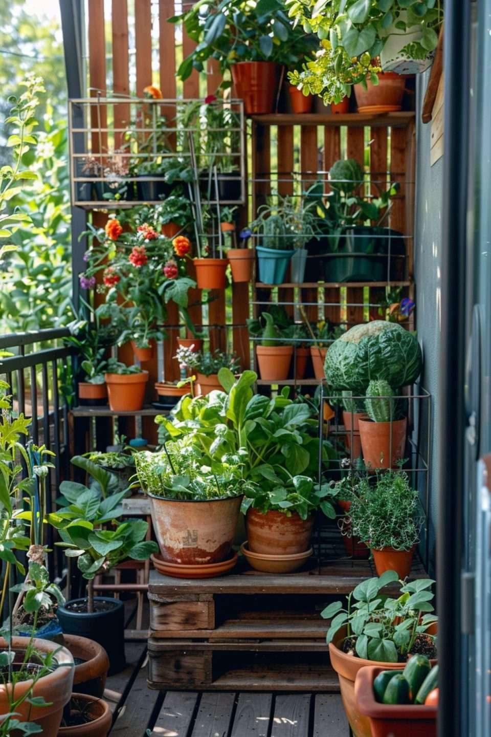 Design‌ an ​eclectic⁢ Pallet ‍Garden with ⁣a mix ⁣of ⁤flowers and vegetables ‌for fun