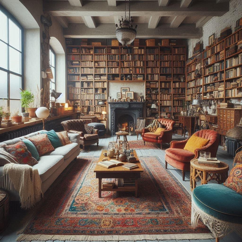 Curate⁣ a collection of vintage books for ‍added ⁤character ‍in your eclectic⁣ living ⁢room