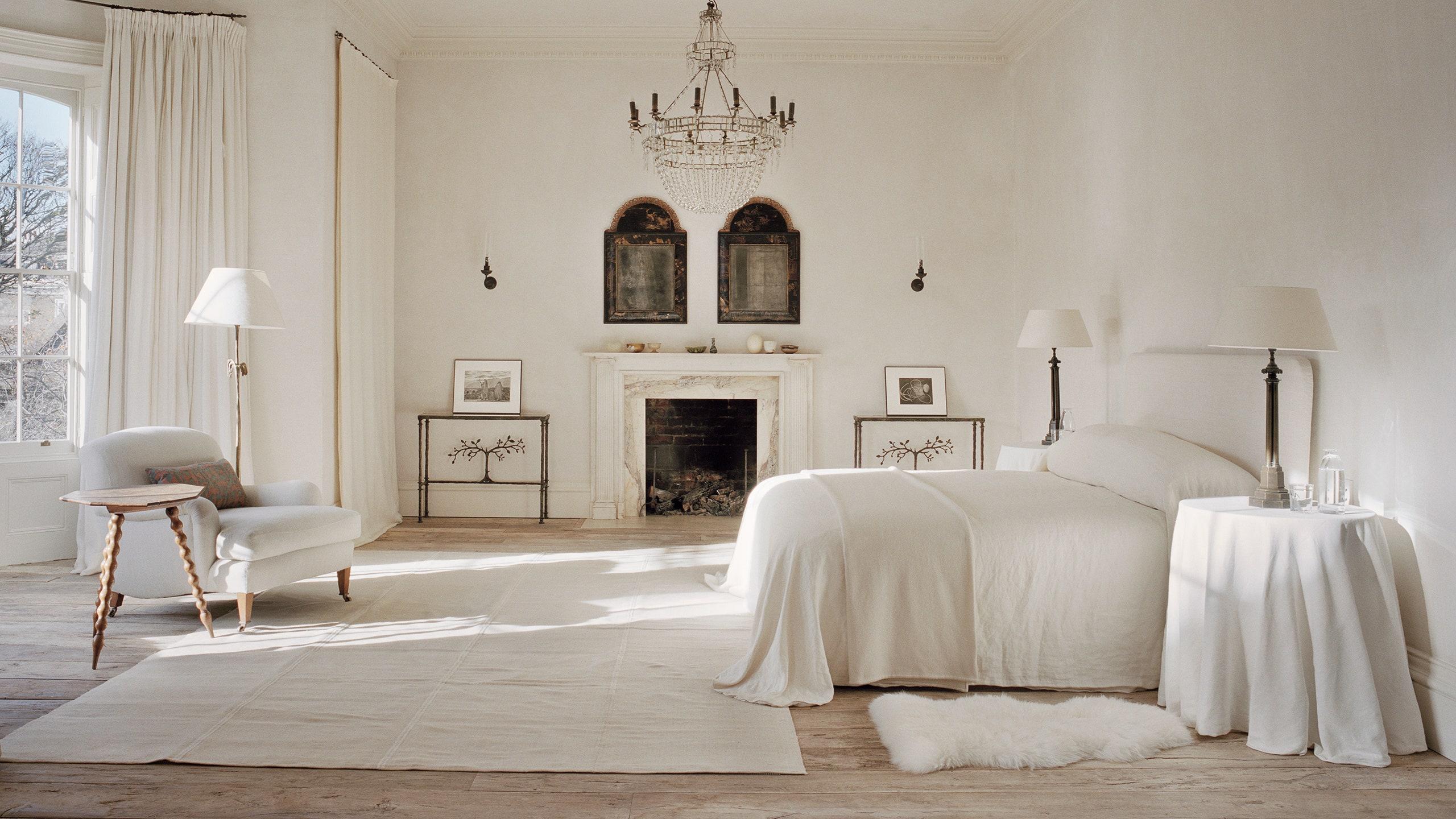 Personal mementos offer subtle charm in a minimalist bedroom