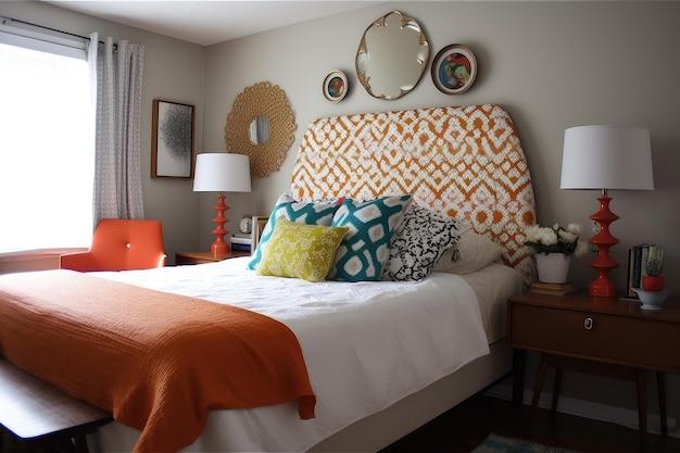 Retro Bedroom: Embrace bold colors and patterns for nostalgic flair