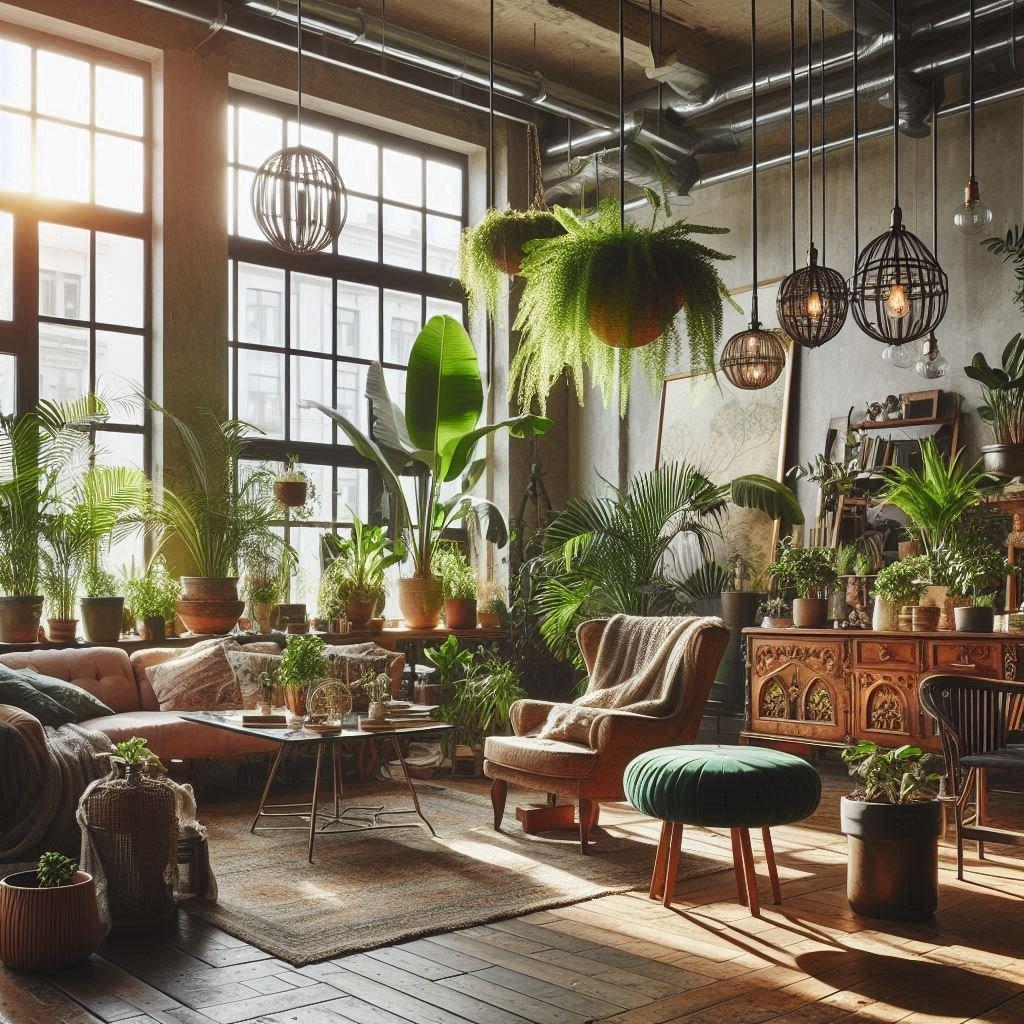 Statement plants bring⁢ life into ​an eclectic living rooms stylish⁤ decor