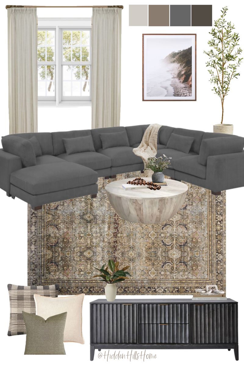 Home decor and seating furniture – gray
sectional couch