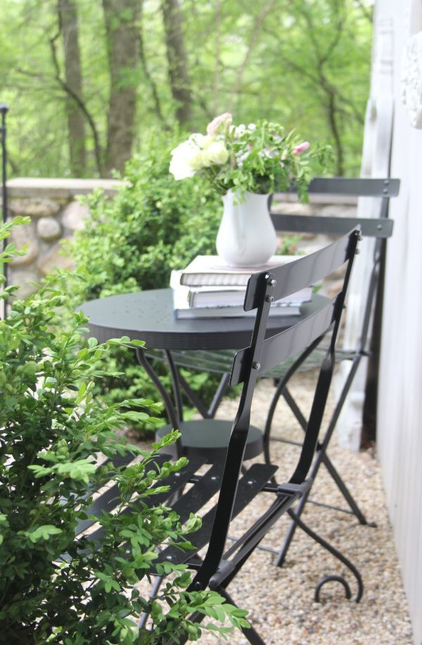 Make use of the bistro patio set to have
  comfort look