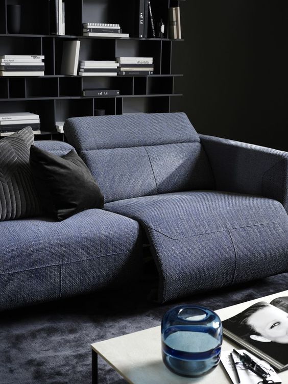 The idea behind the making of the blue
  reclining sofa