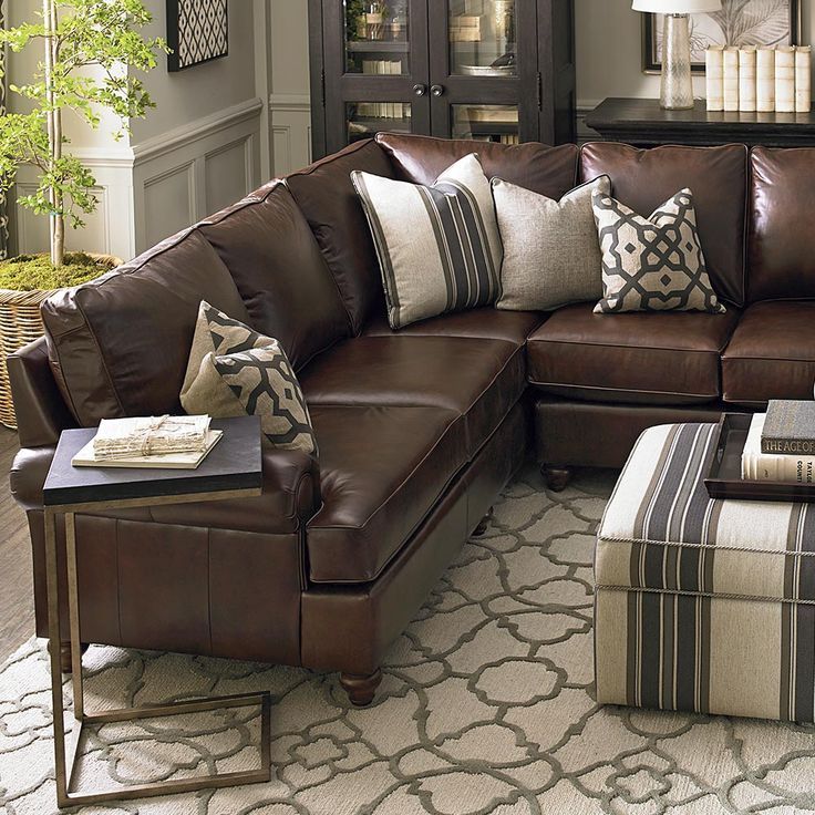 Living room furniture – brown sectional
  sofa