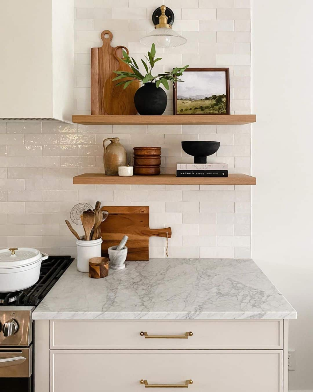 Kitchen shelves help to declutter your
  kitchen being practical and functional