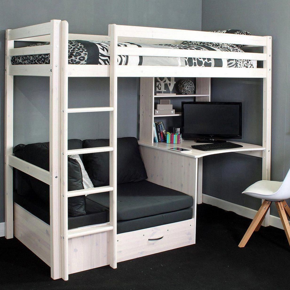 Buy loft beds with desk for your kid’s
room to save space in a small room