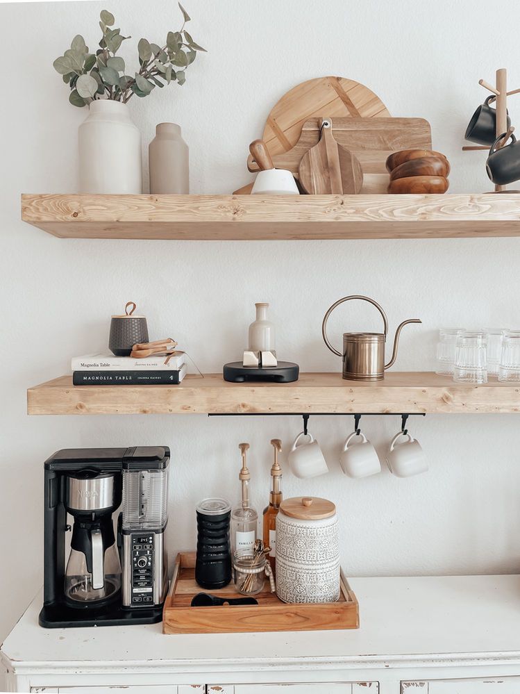 Kitchen shelves help to declutter your
  kitchen being practical and functional