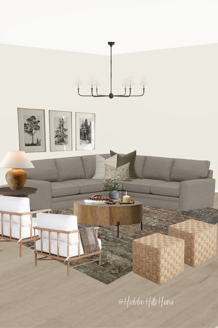 Comfortable styling with gray sectional
  sofa