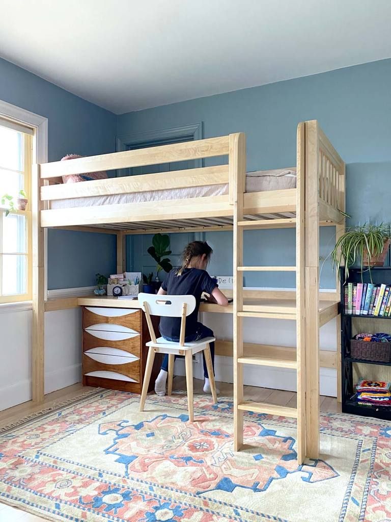 Buy loft beds with desk for your kid’s
room to save space in a small room