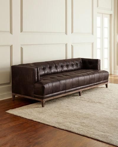 Tufted leather sofa – a classic one to
  feature