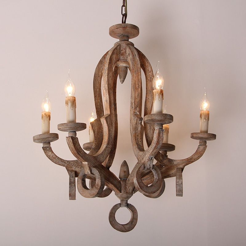 Attractive wood chandelier
