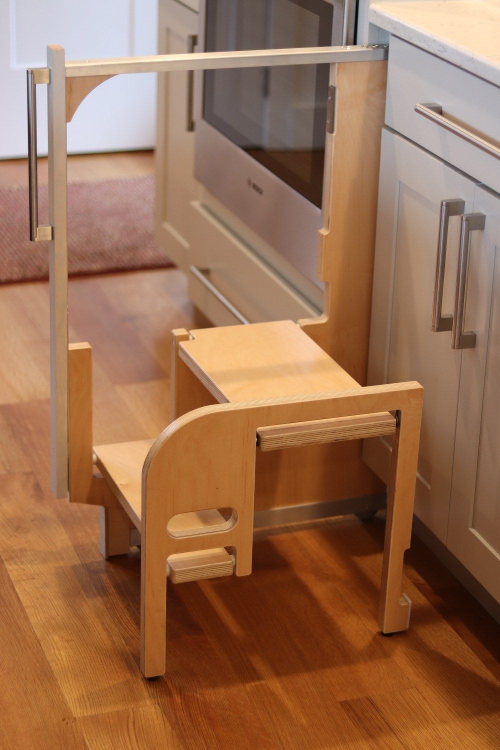 Wooden step stool: perfect for growing
kids