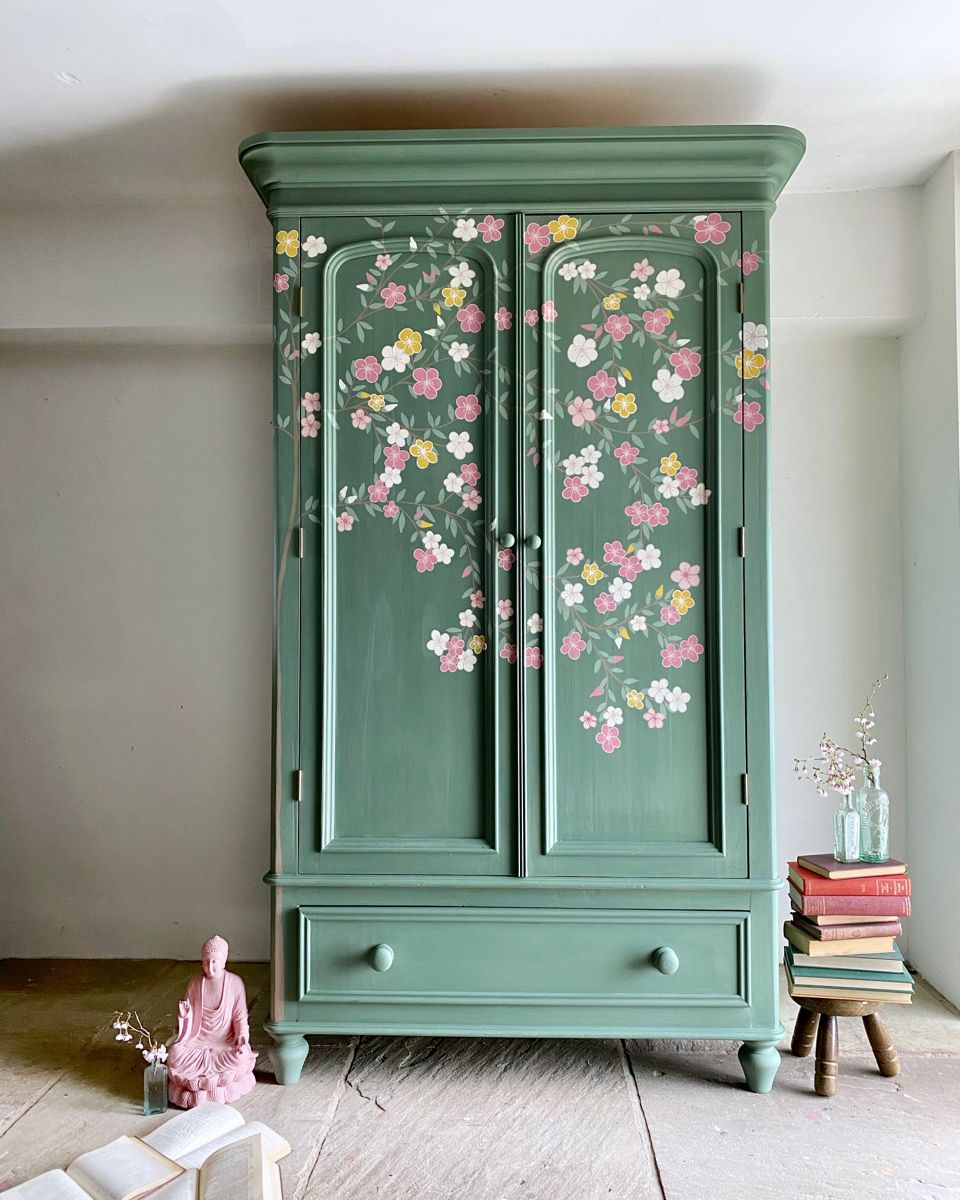 Hand painted furniture adding color to
your furnishing