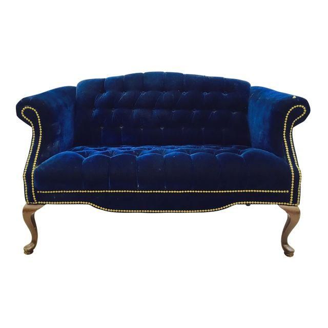 Elegance of navy blue loveseat furniture