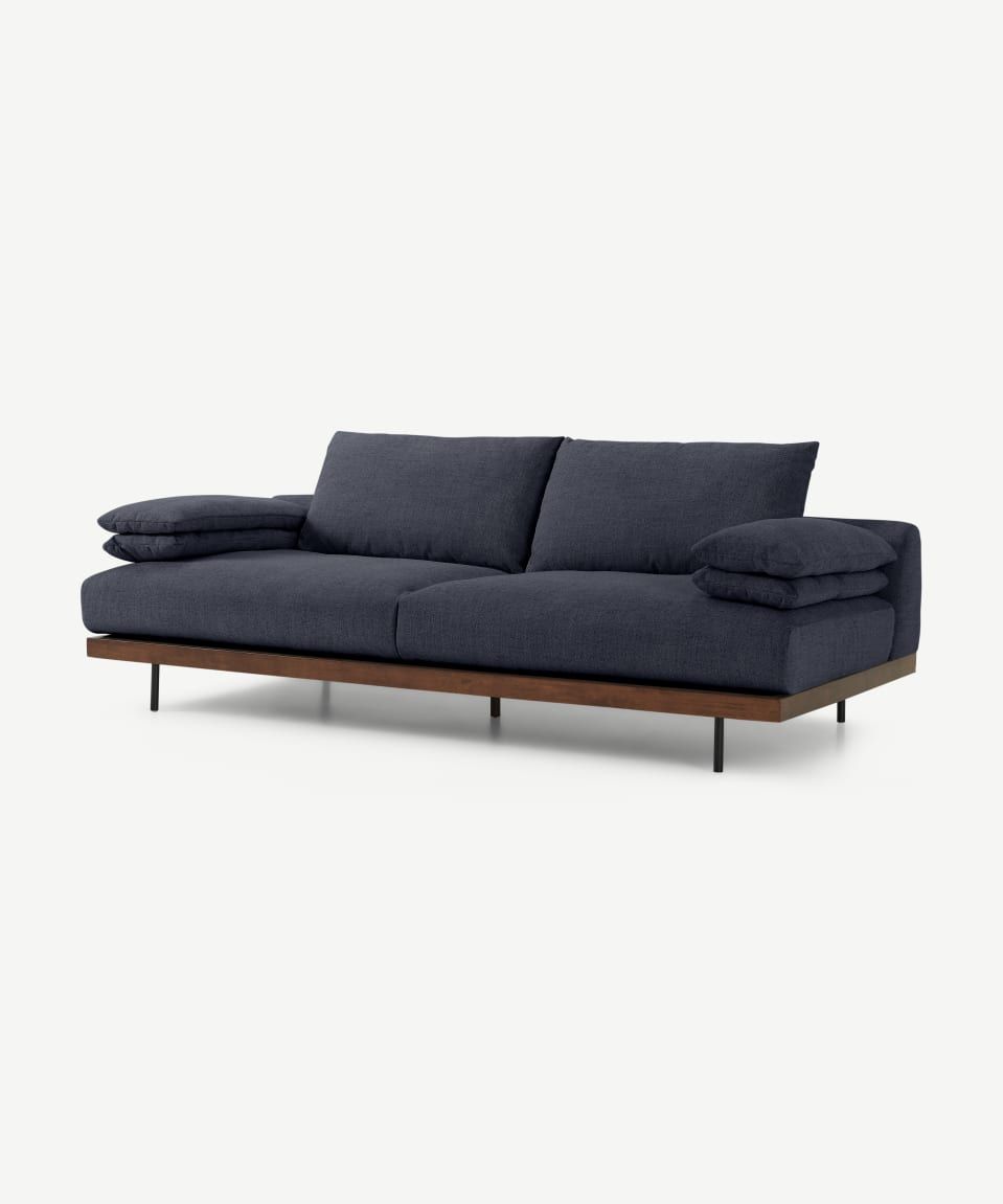 Use denim sofa to give your living a warm
  informal tone