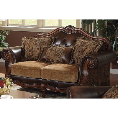 Brown leather loveseat for comfortable
  use