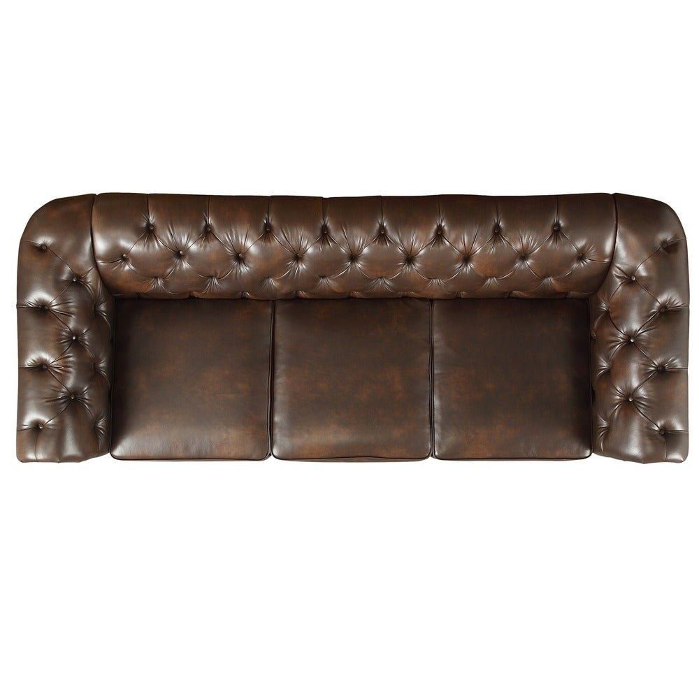 Tufted leather sofa – a classic one to
feature