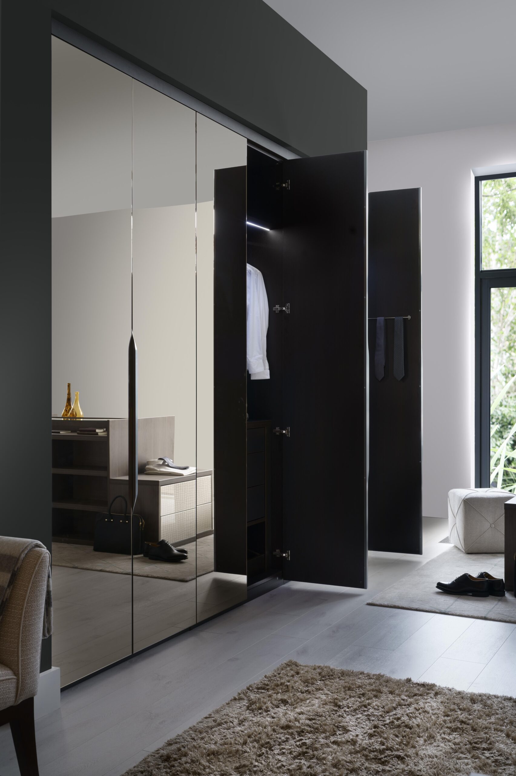 Get traditional look in your bedroom with
mirror wardrobe