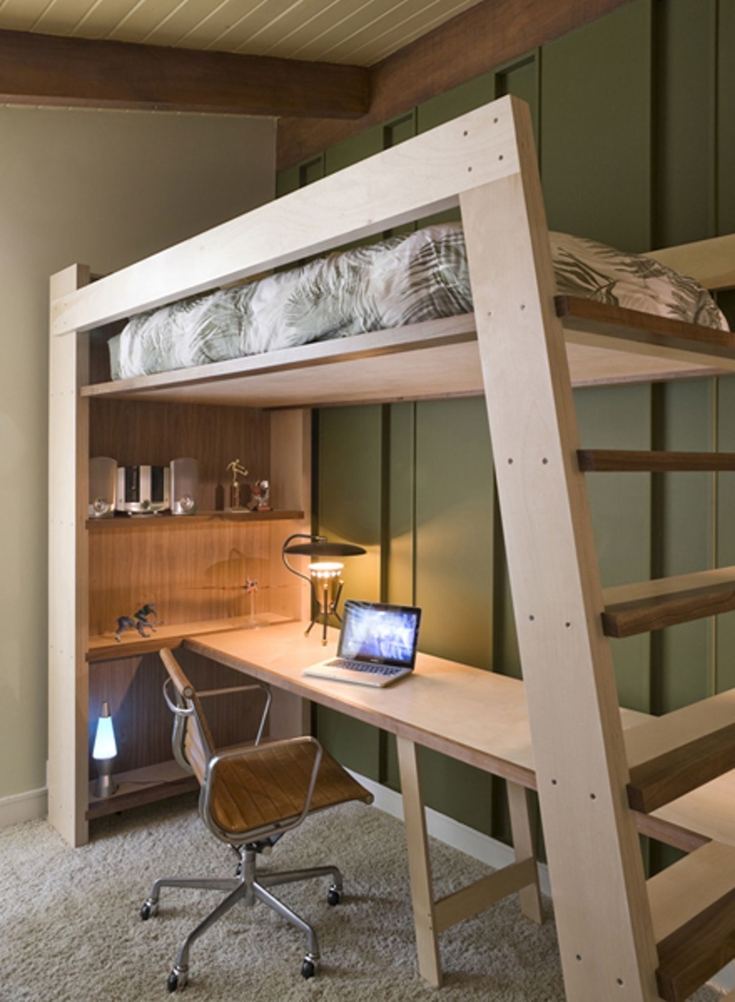 Buy loft beds with desk for your kid’s
room to save space in a small room