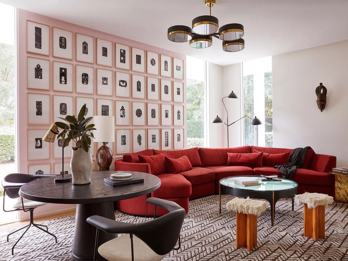 Add some unique style with a red couch