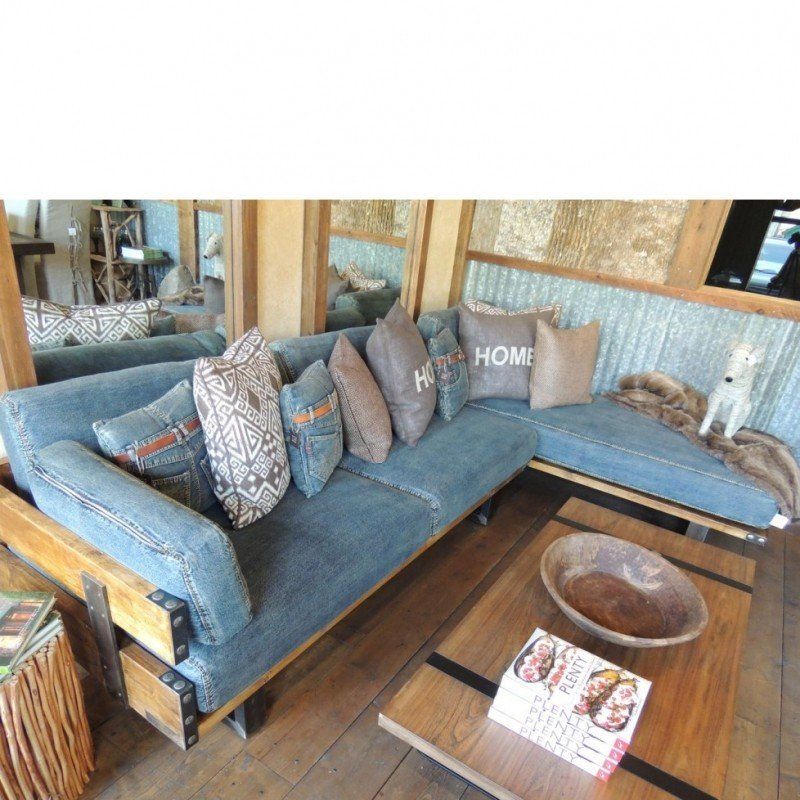 Use denim sofa to give your living a warm
informal tone