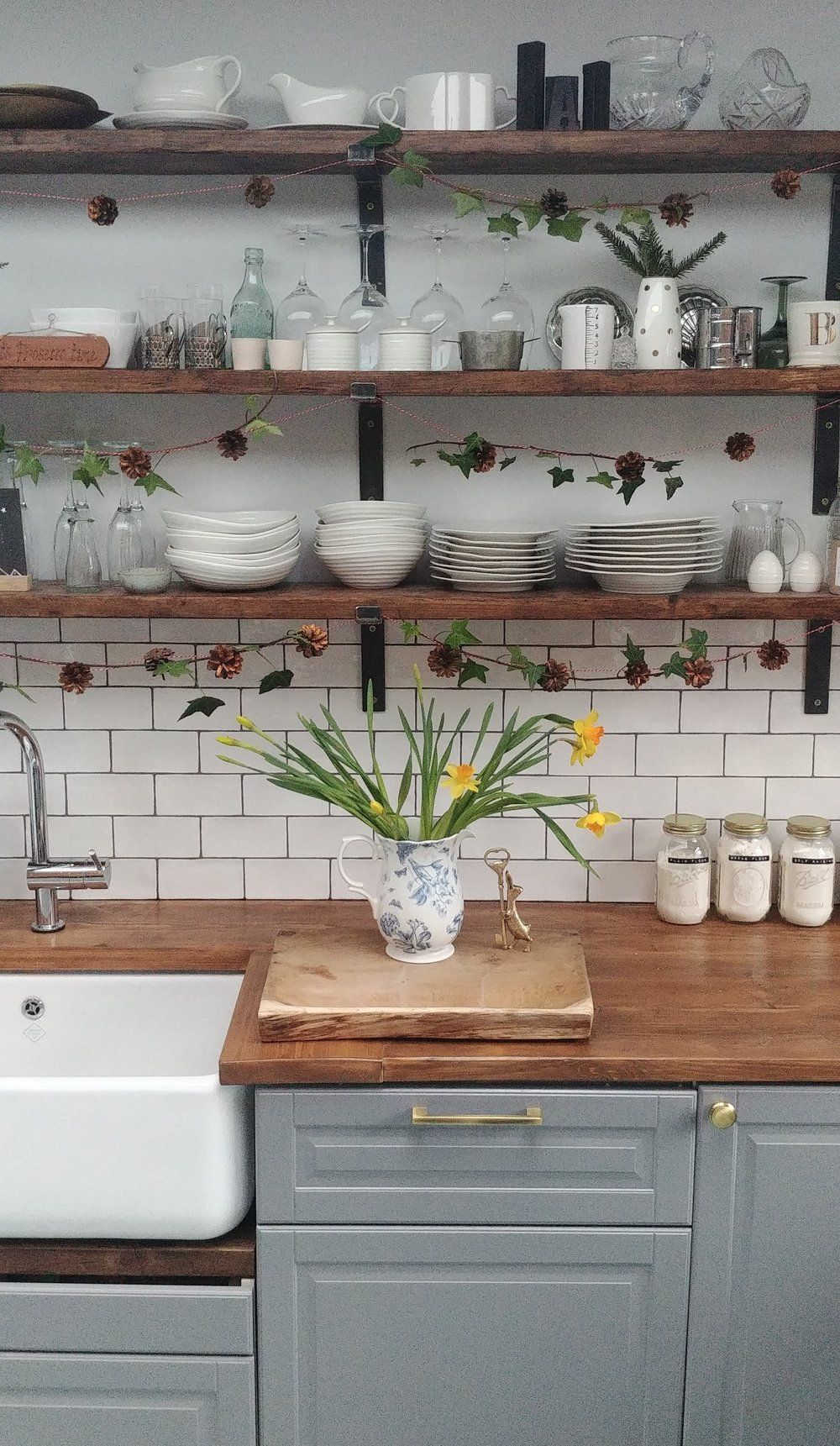 Kitchen shelves help to declutter your
kitchen being practical and functional