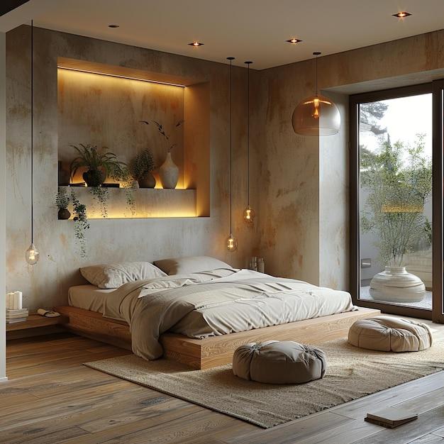 Create a calm atmosphere with soft lighting in your minimalist bedroom