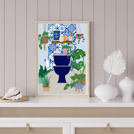 Colorful artwork that tells a story in your eclectic bathroom