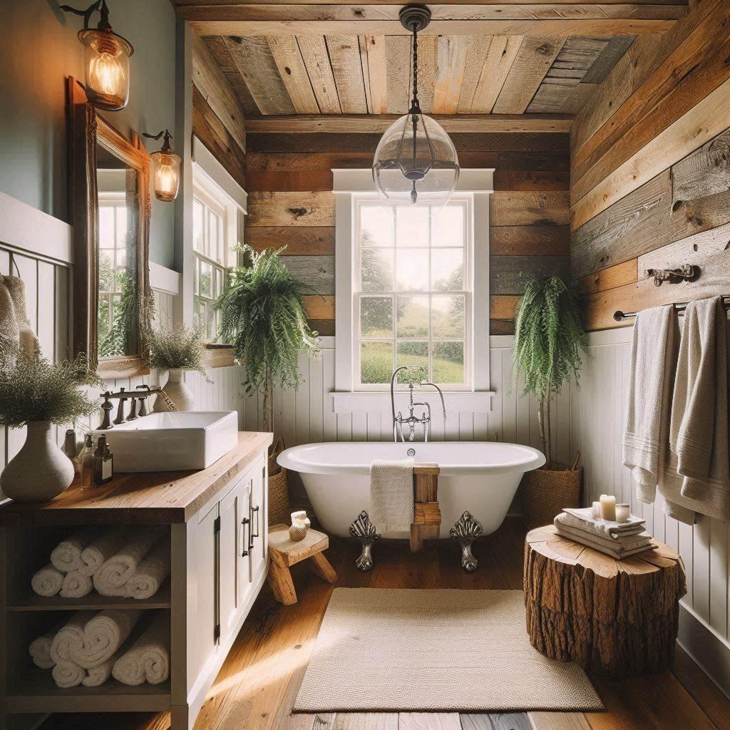 Use muted ‍colors​ for ‌a calming farmhouse bathrooms ambiance