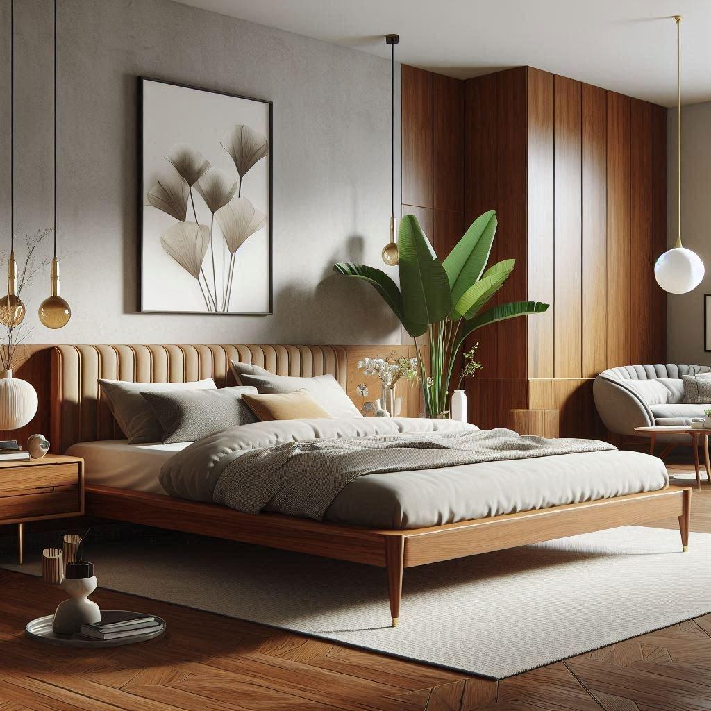 Mid-Century Modern Bedroom: Embrace sleek designs‍ and warm wood accents