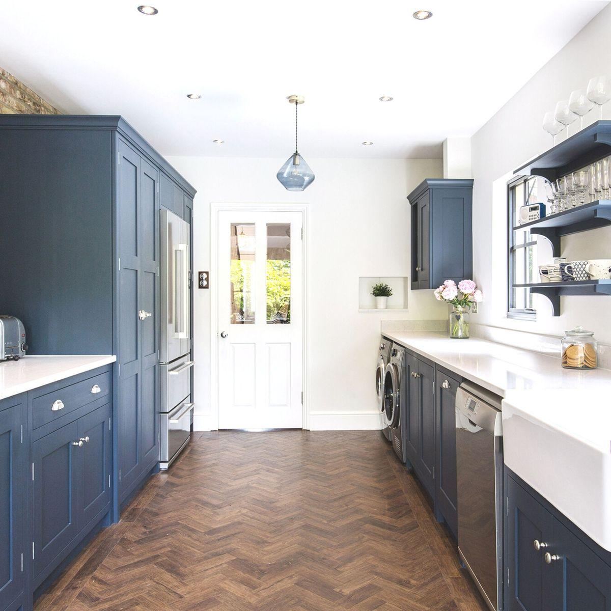 Use under-shelf baskets to maximize space​ in your Galley ​Kitchen cabinets