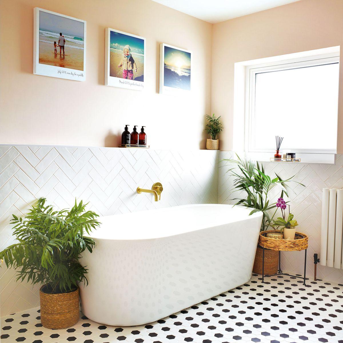 Add greenery with quirky planters for an eclectic bathroom oasis