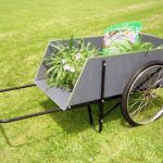 2-wheel wooden garden cart : ergonomic, durable large gardening cart CNFYCEO
