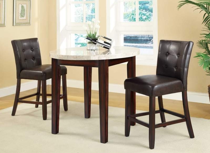 3 piece dining set 3 piece counter height dining set in brown finish by coaster - 103788 DNRNVEV