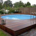 above ground pools modern above ground pool decks ideas wooden deck round pool lawn stone slabs FHKYEGJ