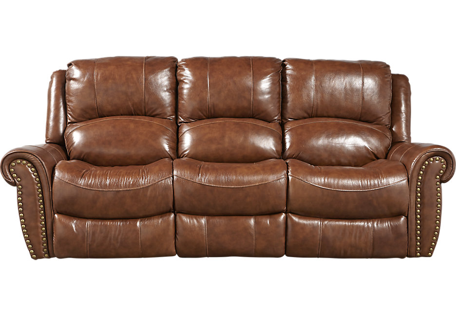 abruzzo brown leather reclining sofa - leather sofas (brown) NKXVJDH