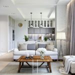 apartment interior design this small apartment has some great design features- brick walls, a white EMAGQGJ