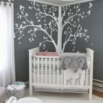 baby room decoration baby bedroom home art decor cute huge tree with falling leaves and birds WNQIGJL