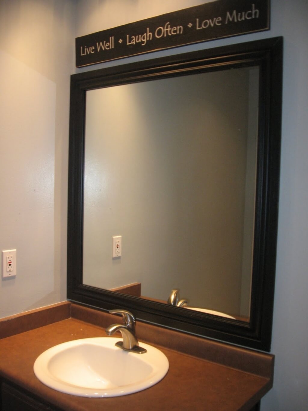 bathroom: contemporary wall mirrors for bathrooms with inspirative quote  above the mirror ZAECXJW